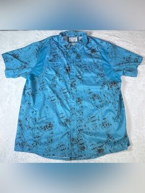 Gillz Men’s XL Blue Fish Scale Performance Fishing Shirt